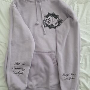 Lavender MEOW WOLF Laugh Now Cry Later Graphic Hoodie